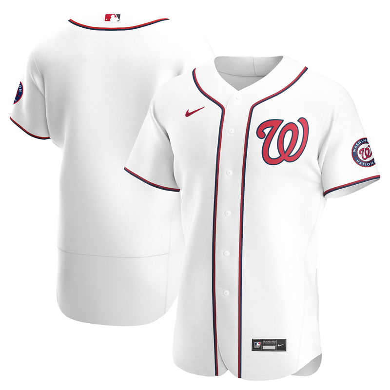 Men Washington Nationals Nike White Home 2020 Authentic Team Jersey ->washington nationals->MLB Jersey